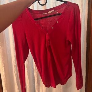 Red Button Long Sleeve